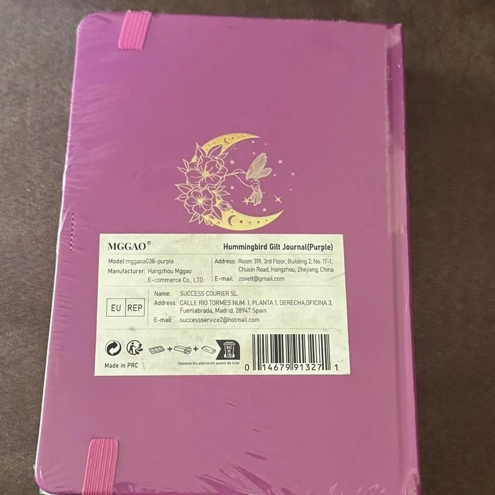 Faux Leather Journal Notebook with Numbered Pages, Purple